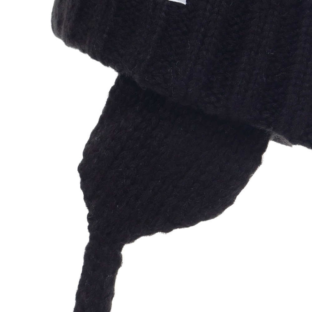 エルケクス（ELKEX）（レディース）ニット帽 イヤーカバーカフワッチ EKL3FA0021 BLK 防寒 フリーサイズ 耳当て付き 黒