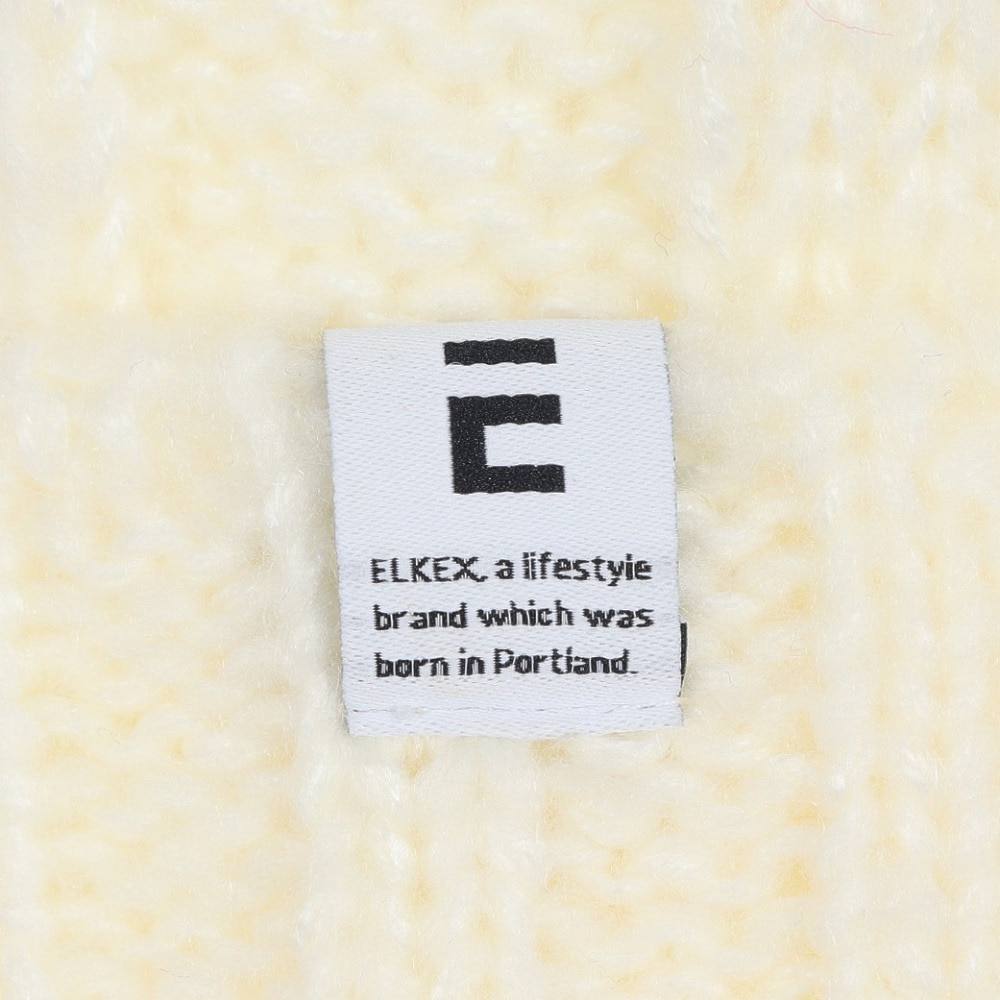 エルケクス（ELKEX）（レディース）ニット帽 イヤーカバーカフワッチ EKL3FA0021 OWHT 防寒 フリーサイズ 耳当て付き 白