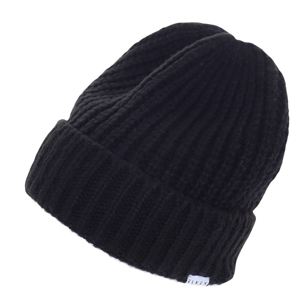 エルケクス（ELKEX）（レディース）ニット帽 ビッグカフワッチ EKL3FA0022 BLK 防寒 フリーサイズ 黒