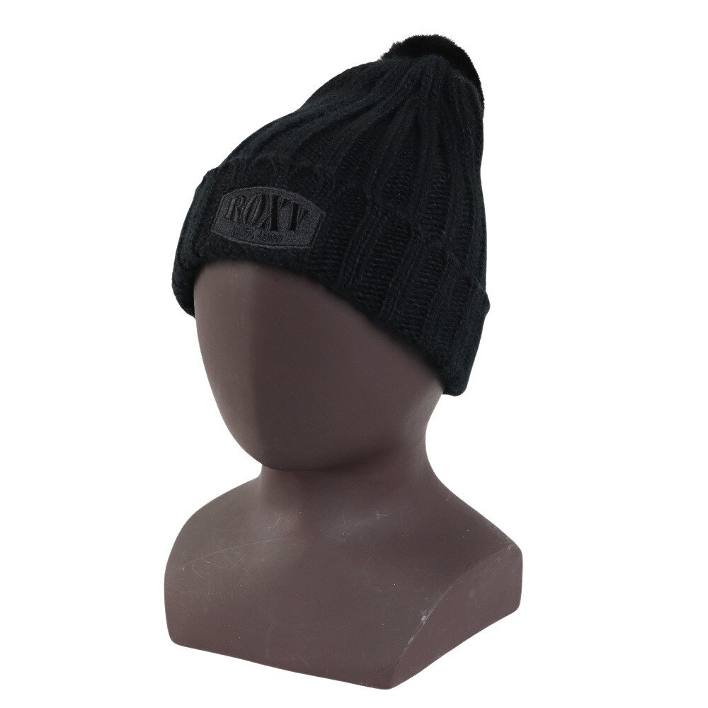 ロキシー（ROXY）（レディース）ニット帽 TO THE SUN ビーニー 23FWRBE234308BLK 防寒 フリーサイズ ポンポン 黒
