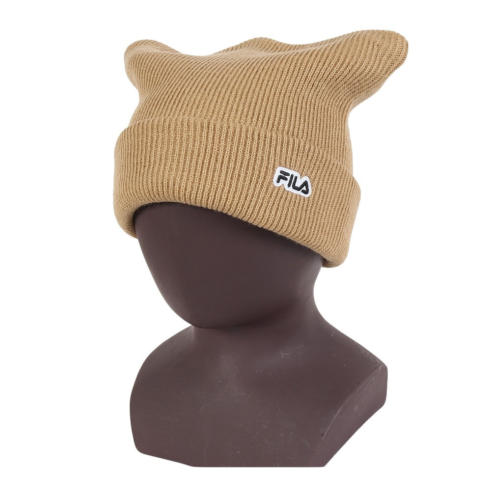 フィラ（FILA）（レディース）ニット帽 キャットイーズワッチ 23401320693970 防寒 ネコ耳 フリーサイズ ベージュ