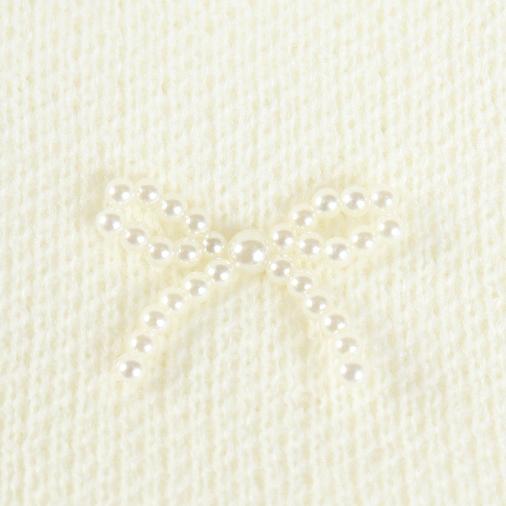 パステル（Pastel）（レディース）パールリボン付 ニット帽 WG257 WH 白