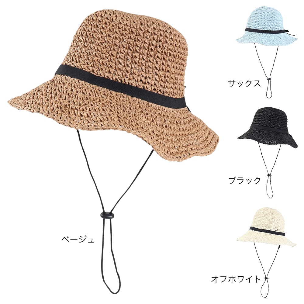 ヤックパック（YAK PAK）（レディース）帽子 バックリボンペーパーハット YAK-PAK-24S006 BEG