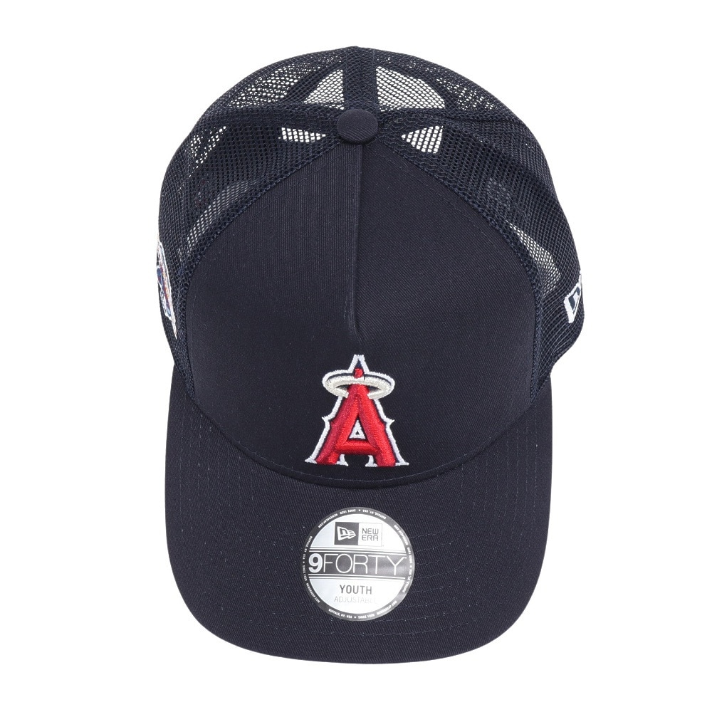ニューエラ（NEW ERA）（キッズ）ユース 940 A-Frame トラッカー ロサンゼルス・エンゼルス ネイビー キャップ 14111916