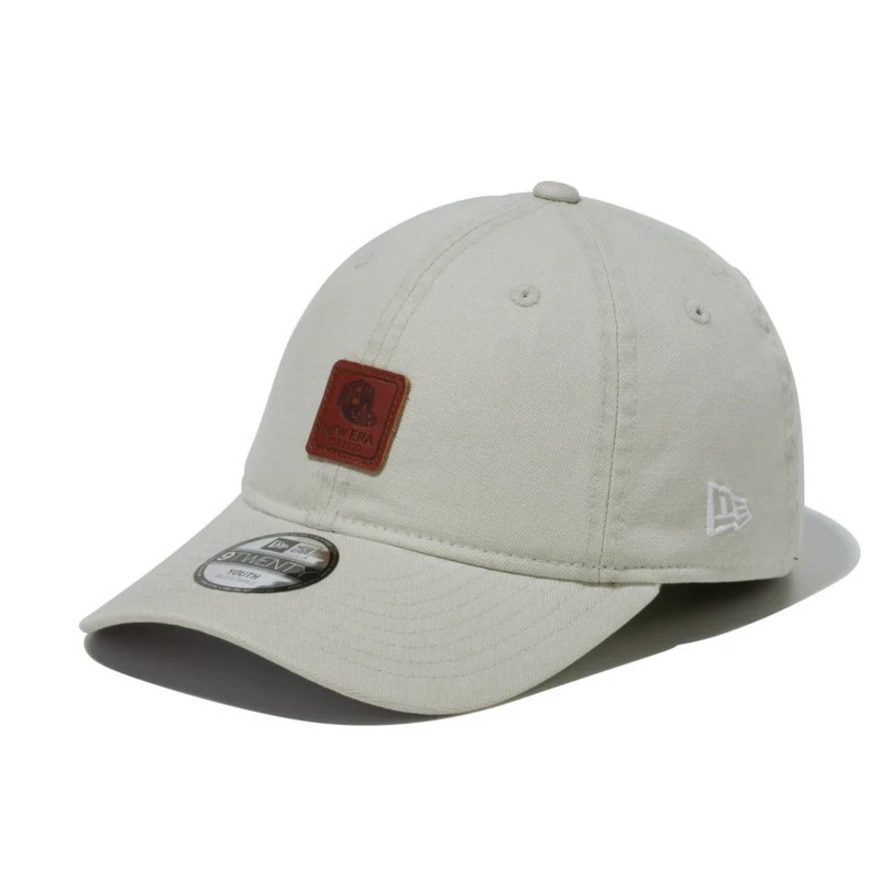 ニューエラ（NEW ERA）（キッズ）ユース 9TWENTY Leather Patch ダックキャンバス キャップ ストーン 14111928