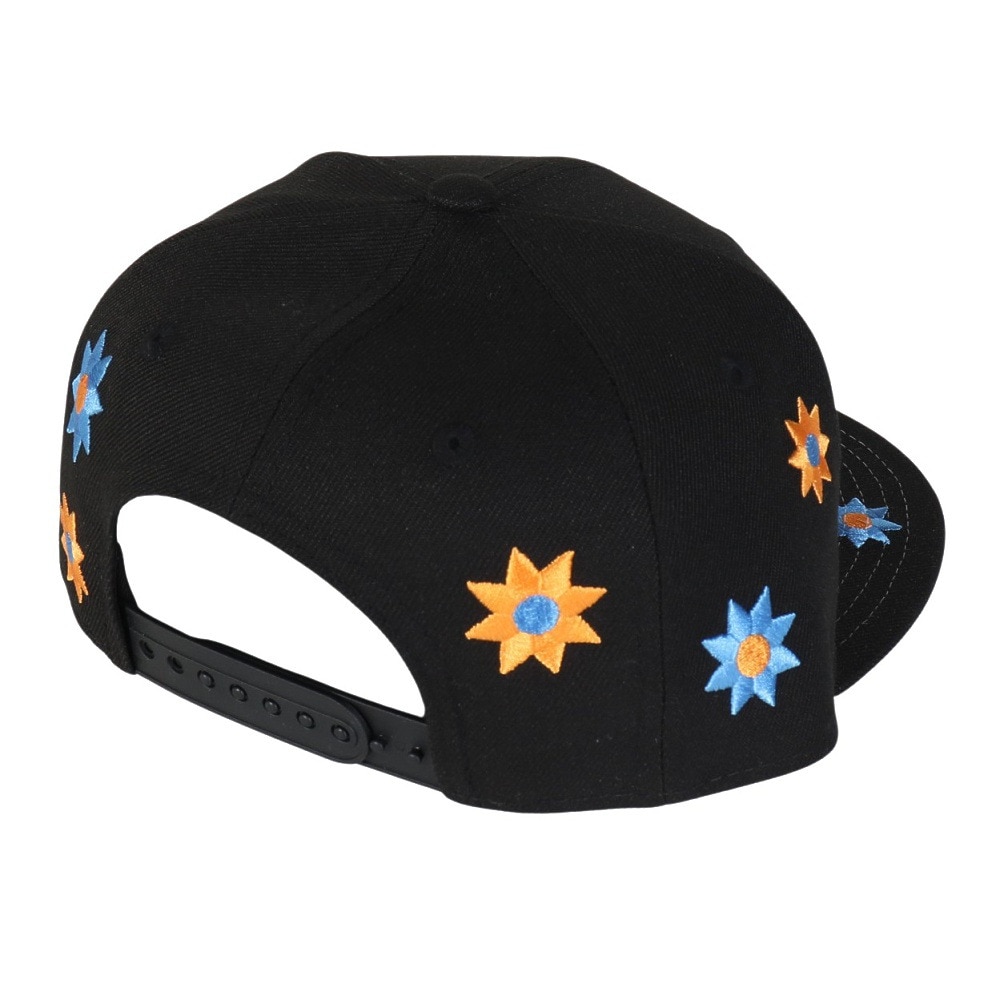 ニューエラ（NEW ERA）（キッズ）帽子 Youth 9FIFTY Flower Embroidery ロサンゼルス・ドジャース キャップ  黒 52-55.8センチ 14392001 花柄 刺繍 サイズ調整