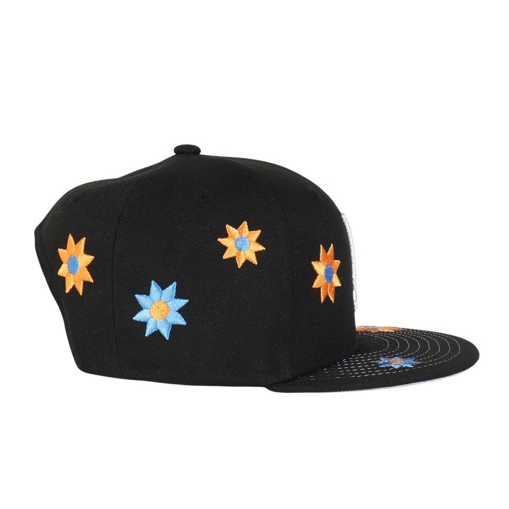 ニューエラ（NEW ERA）（キッズ）帽子 Youth 9FIFTY Flower Embroidery ロサンゼルス・ドジャース キャップ  黒 52-55.8センチ 14392001 花柄 刺繍 サイズ調整