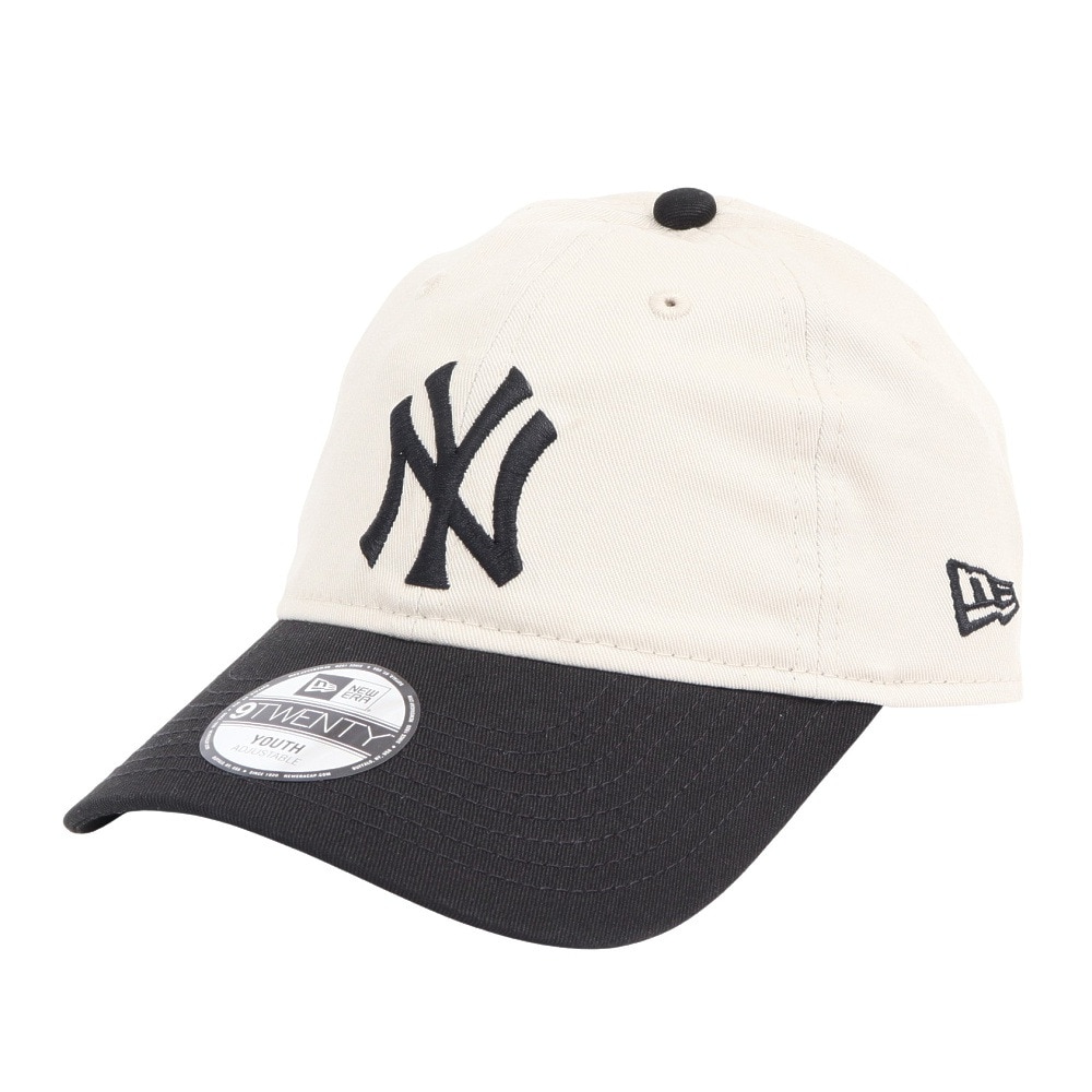ニューエラ（NEW ERA）（キッズ）キャップ ジュニア  9TWENTY 2-Tone ニューヨーク・ヤンキース BLK  白 黒 52-55.8センチ 14392062 手洗い可 ロゴ 日焼け対策