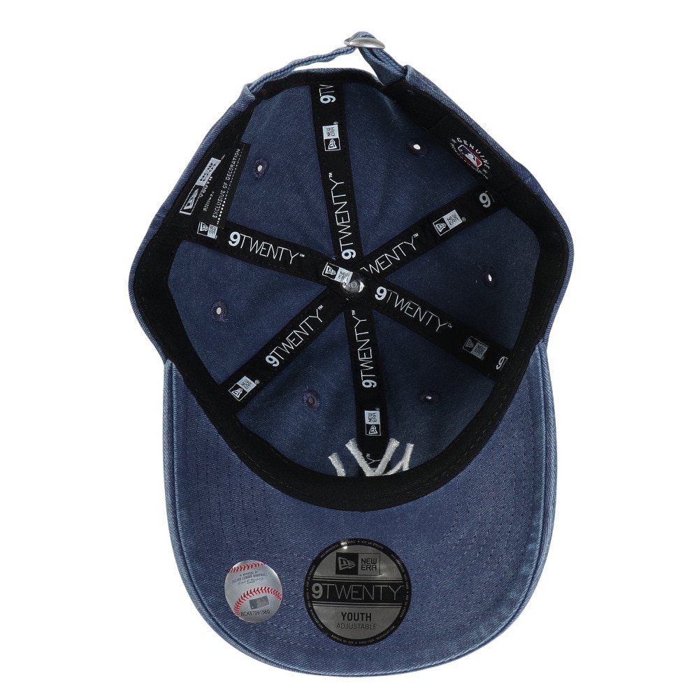 ニューエラ（NEW ERA）（キッズ）帽子 ジュニア キャップ Youth 9TWENTY Visor Logo ニューヨーク・ヤンキース  紺 14392090 ヴィンテージ 手洗い サイズ調整