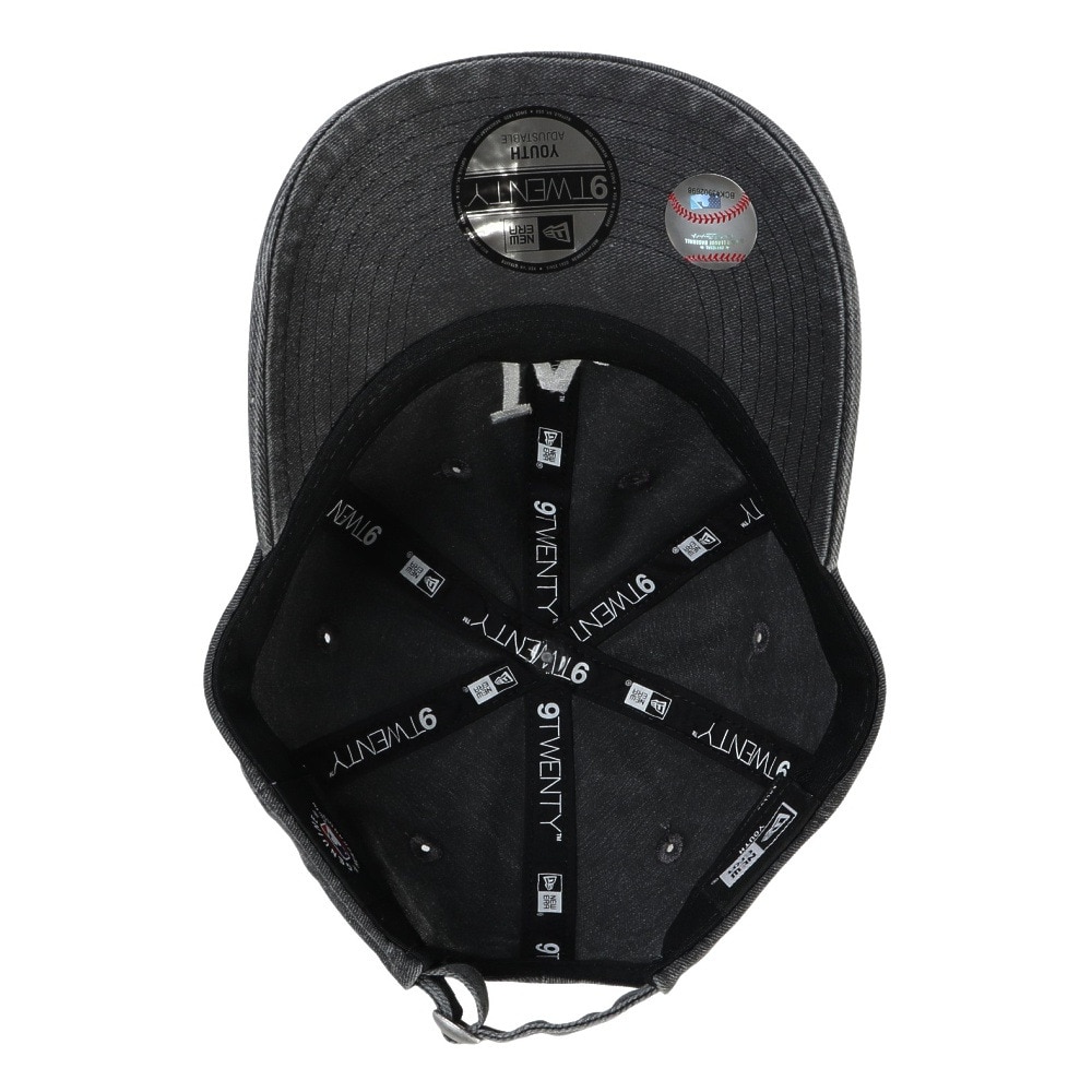 ニューエラ（NEW ERA）（キッズ）ジュニア 帽子 キャップ Youth 9TWENTY Visor Logo ロサンゼルス・ドジャース 黒  14392092 ヴィンテージ 手洗い サイズ調整
