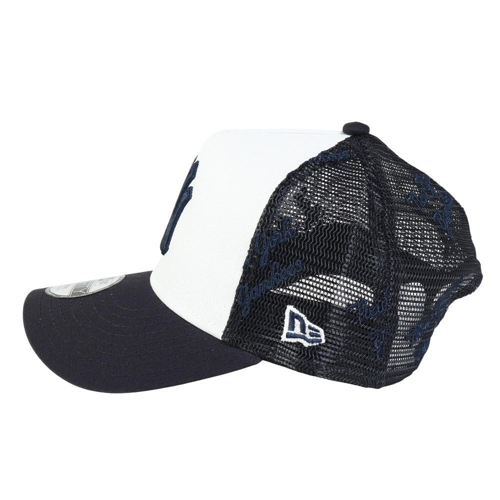 ニューエラ（NEW ERA）（キッズ）帽子 キッズ Youth 9FORTY A-Frame Mesh Embroidery ニューヨーク・ヤンキース 白 紺 52-55cm 14392018