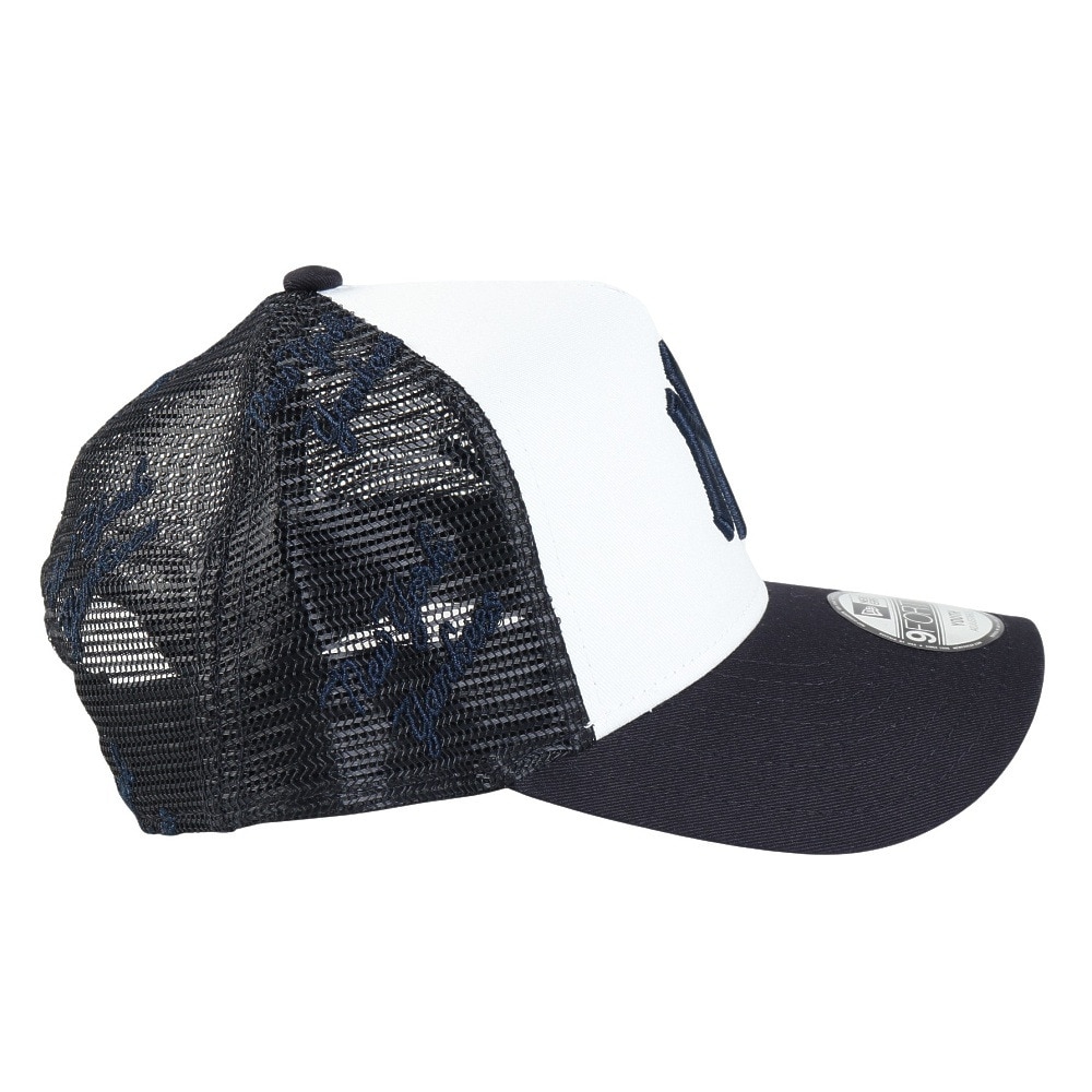 ニューエラ（NEW ERA）（キッズ）帽子 キッズ Youth 9FORTY A-Frame Mesh Embroidery ニューヨーク・ヤンキース 白 紺 52-55cm 14392018