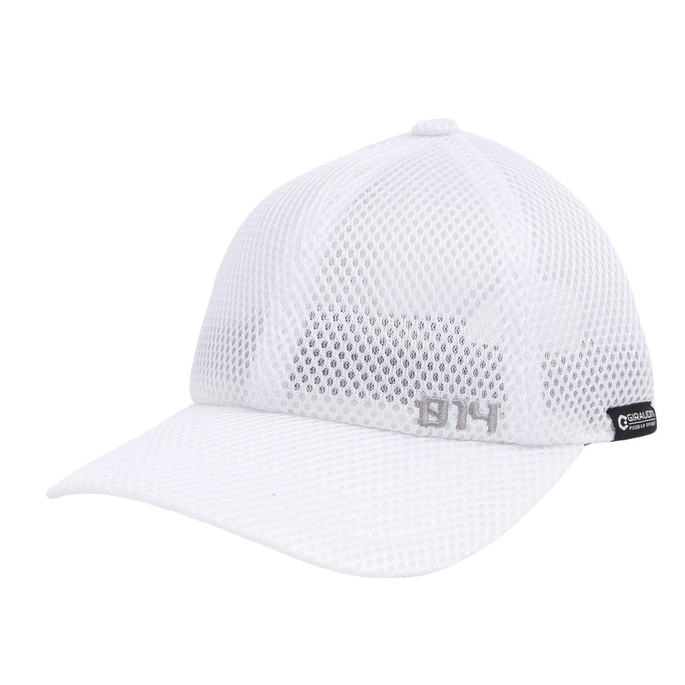 ジローム（GIRAUDM）（キッズ）帽子 ジュニア ダブルラッセル キャップ 白 CP5S0010-WA899-GRST WHT 吸汗速乾 リフレクター 接触冷感 通気性 シンプル