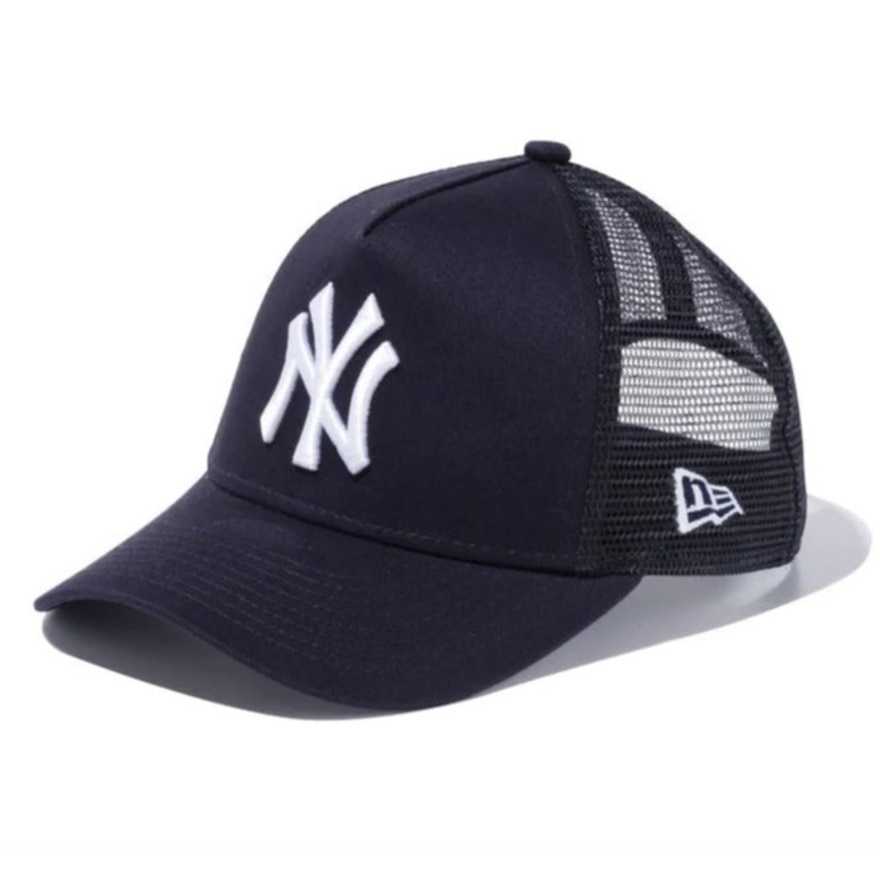 ニューエラ（NEW ERA）（キッズ）ユース キャップ 9FORTY A-Frame トラッカー ニューヨーク・ヤンキース ネイビー×ホワイト 14524509 ネイビー 52-55.8cm