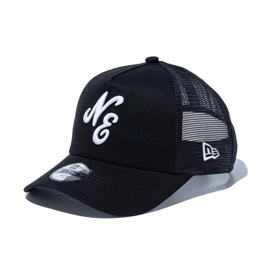 ニューエラ（NEW ERA）（キッズ）メッシュキャップ キッズ Youth 9FORTY A-Frame トラッカー クラシックロゴ 黒 52-55cm 14524511 キャップ 帽子 子供用 