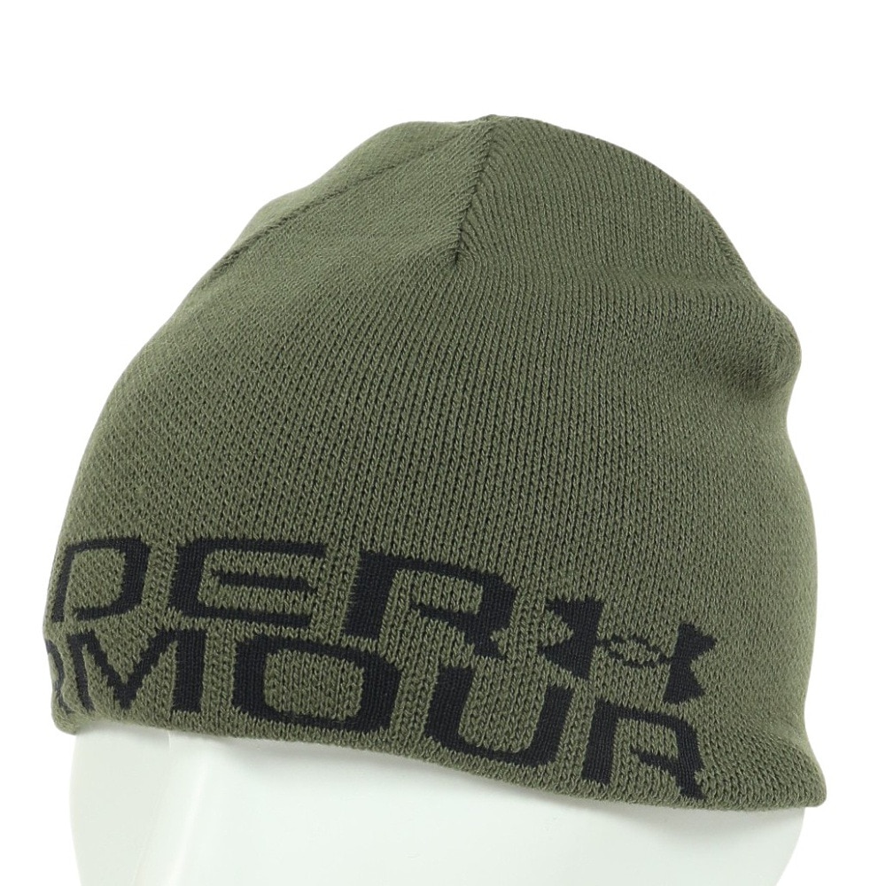 アンダーアーマー（UNDER ARMOUR）（キッズ）ジュニア ニット帽 リバーシブル ハーフタイム ビーニー 1379999 390 子供 45cm 緑