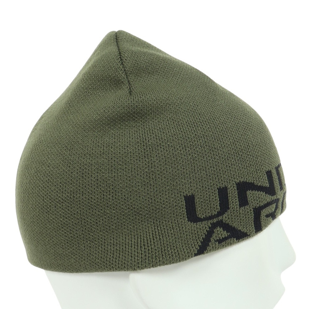 アンダーアーマー（UNDER ARMOUR）（キッズ）ジュニア ニット帽 リバーシブル ハーフタイム ビーニー 1379999 390 子供 45cm 緑