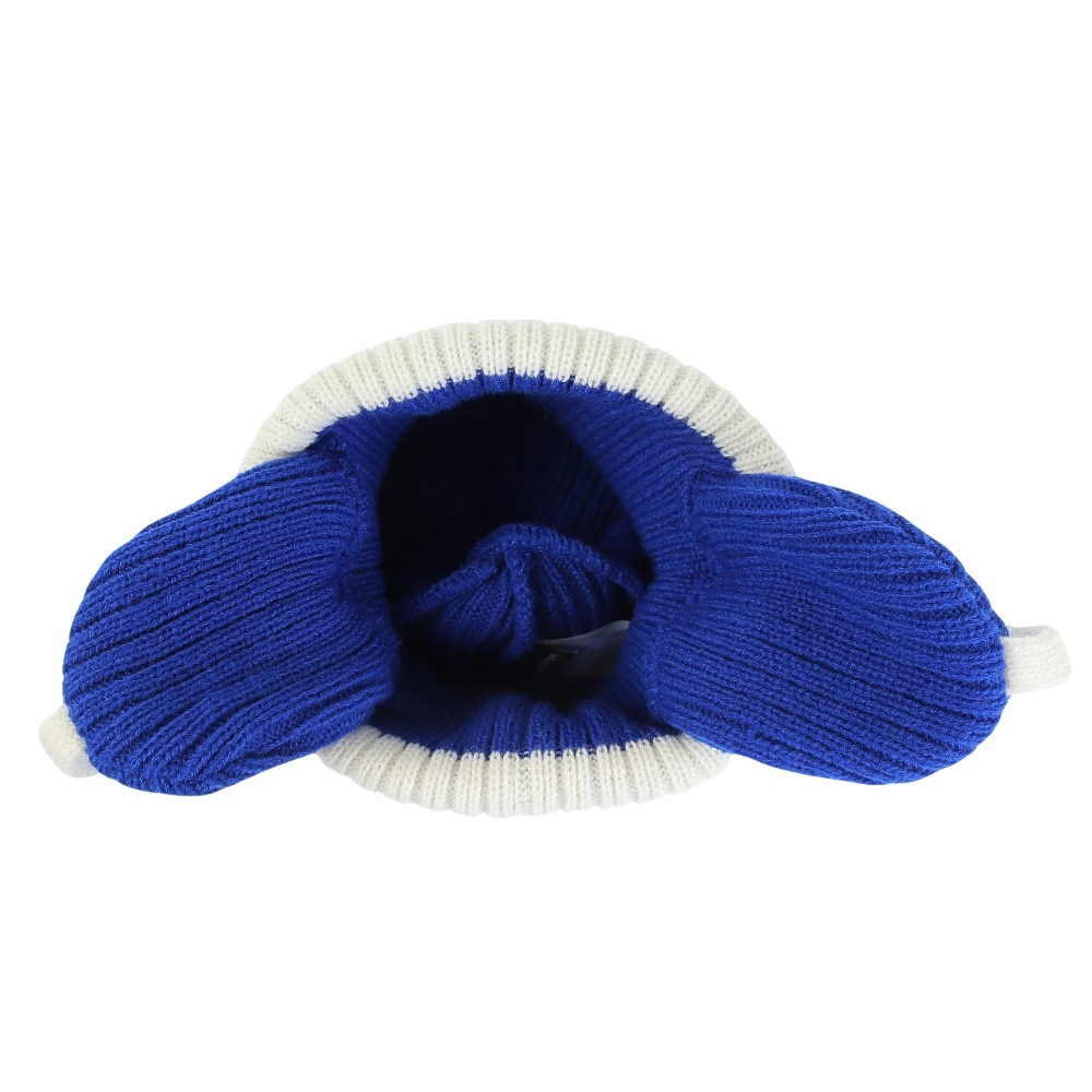 ヤックパック（YAK PAK）（キッズ）ニット帽 ジュニア イヤーカバーニットキャップ YAK-PAK-23F004 BLU 子供 フリーサイズ 耳当て付き 紐付き 青