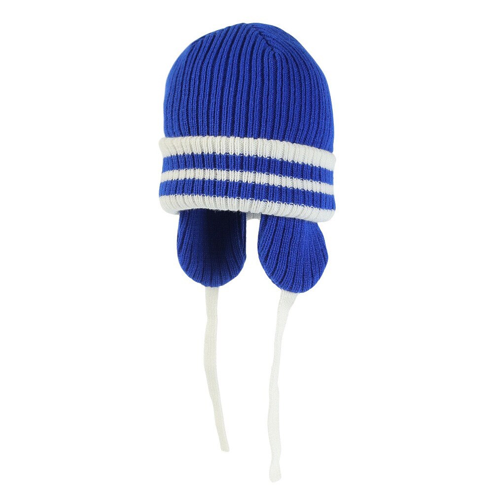 ヤックパック（YAK PAK）（キッズ）ニット帽 ジュニア イヤーカバーニットキャップ YAK-PAK-23F004 BLU 子供 フリーサイズ 耳当て付き 紐付き 青