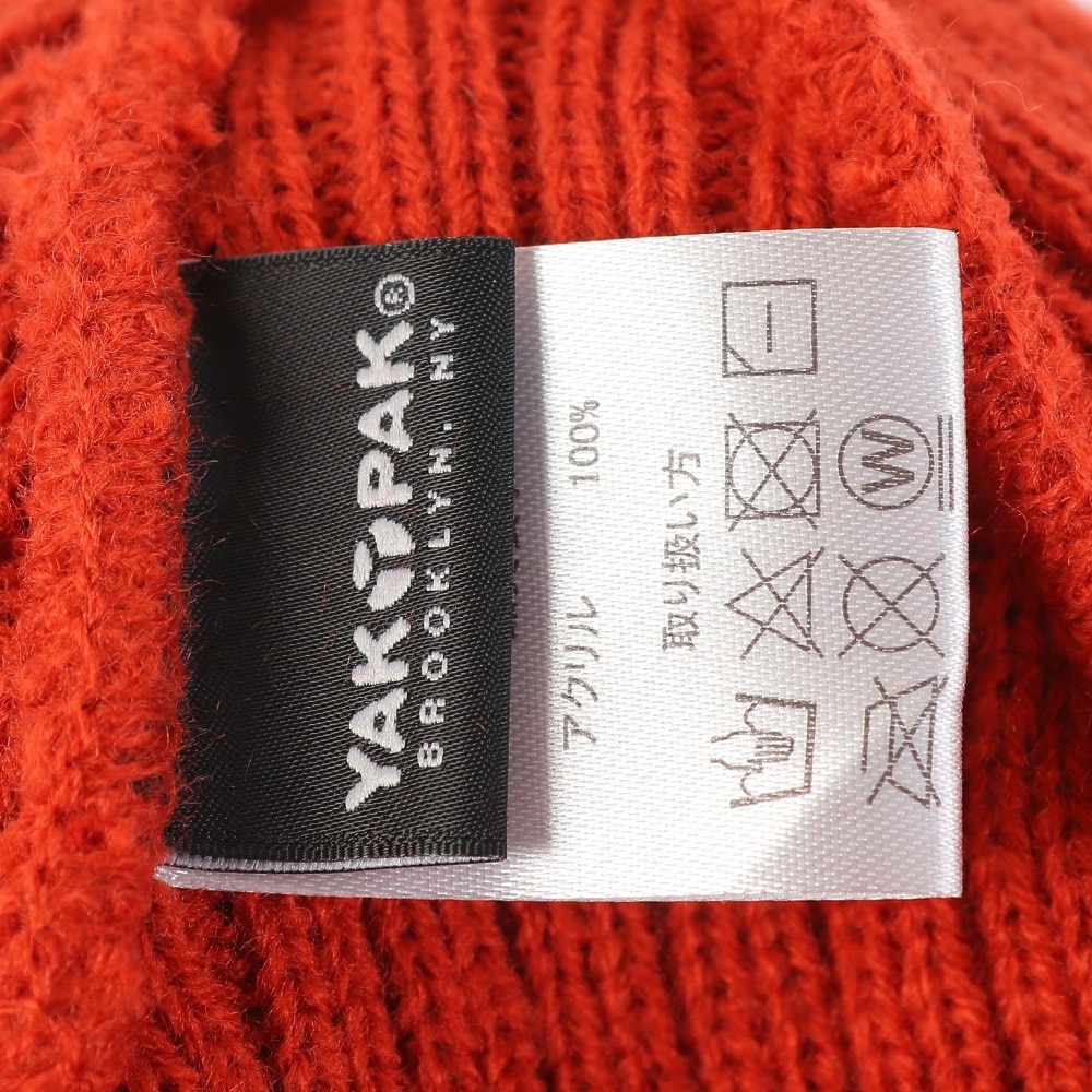 ヤックパック（YAK PAK）（キッズ）ニット帽 ジュニア イヤーカバーニットキャップ YAK-PAK-23F004 ORG 子供 フリーサイズ 耳当て付き 紐付き オレンジ