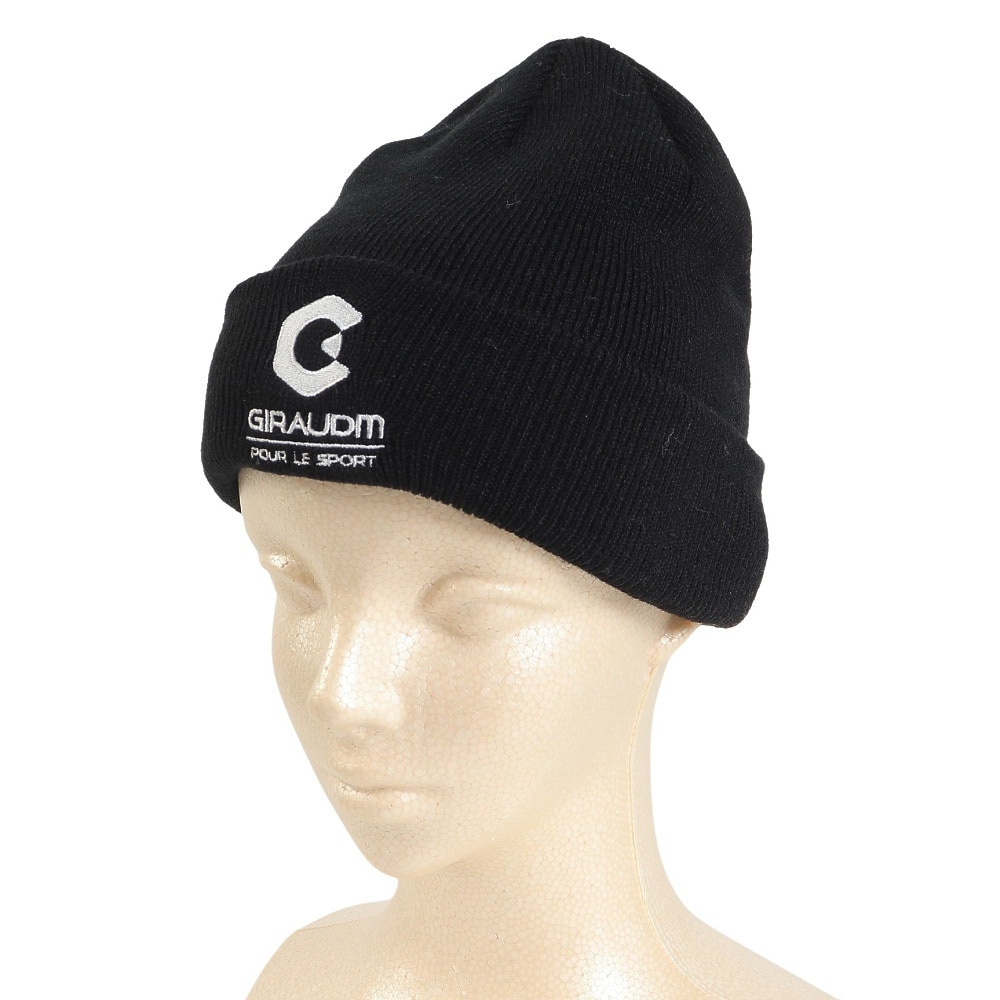 ジローム（GIRAUDM）（キッズ）ジュニア ニット帽 刺しゅうカフワッチ CP3F0017-WA899-GRST BLK 子供 フリーサイズ 黒