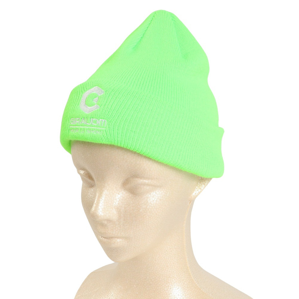 ジローム（GIRAUDM）（キッズ）ジュニア ニット帽 刺しゅうカフワッチ CP3F0017-WA899-GRST FGRN 子供 フリーサイズ フラッシュグリーン