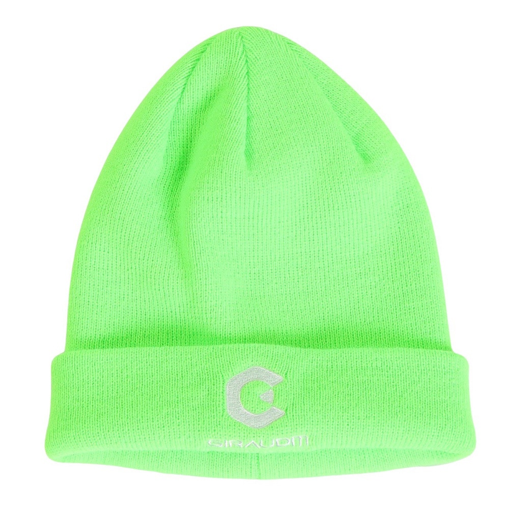 ジローム（GIRAUDM）（キッズ）ジュニア ニット帽 刺しゅうカフワッチ CP3F0017-WA899-GRST FGRN 子供 フリーサイズ フラッシュグリーン