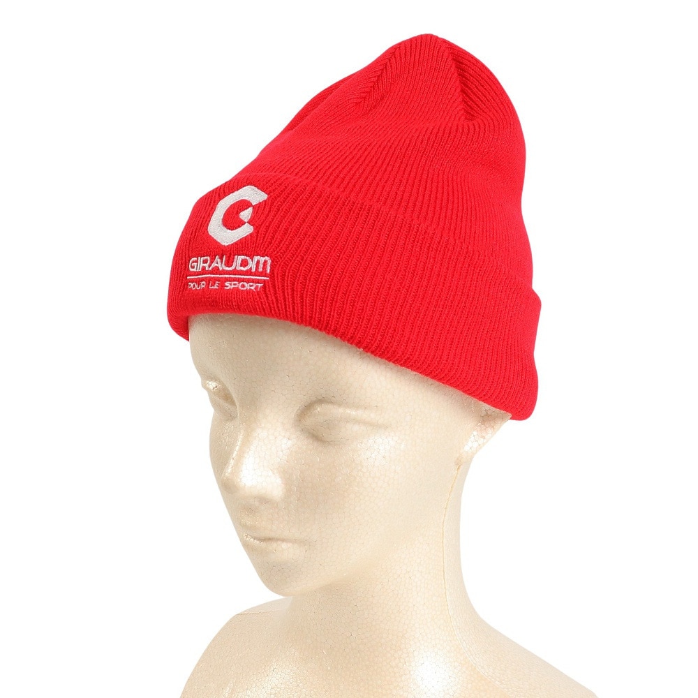 ジローム（GIRAUDM）（キッズ）ジュニア ニット帽 刺しゅうカフワッチ CP3F0017-WA899-GRST RED