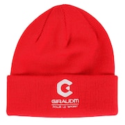 ジローム（GIRAUDM）（キッズ）ジュニア ニット帽 刺しゅうカフワッチ CP3F0017-WA899-GRST RED