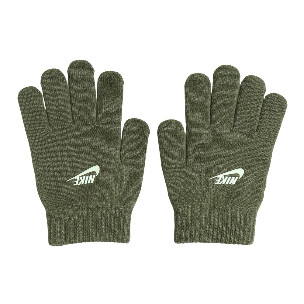ナイキ（NIKE）（キッズ）ニット帽 手袋 NAN ピークビーニー&グローブ ニットビーニー手袋セット 8A3062-E6F 防寒 子供 ギフト オリーブ