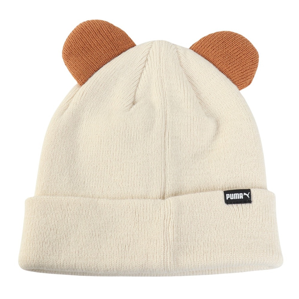 プーマ（PUMA）（キッズ）ニットキャップ ジュニア アニマル ミッド クラウン ビーニー アイボリー 02656401 ニット帽 帽子 フリーサイズ 子供 耳付き