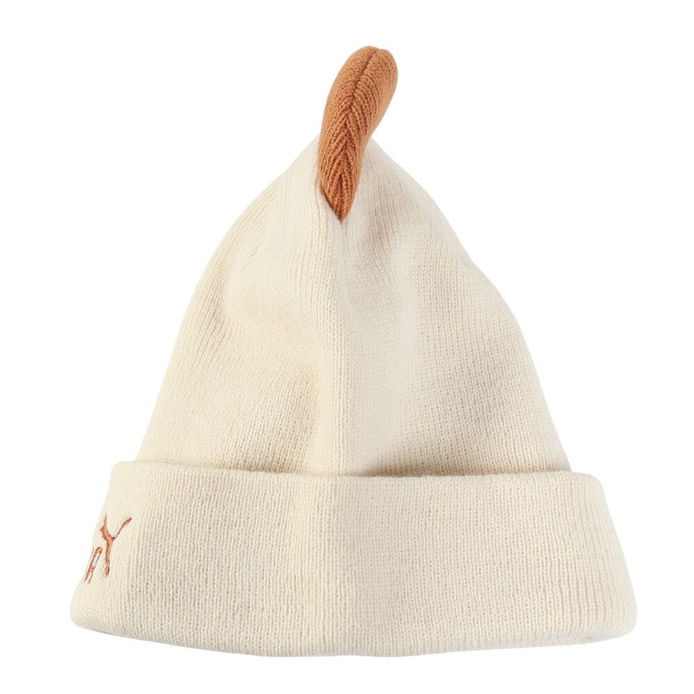 プーマ（PUMA）（キッズ）ニットキャップ ジュニア アニマル ミッド クラウン ビーニー アイボリー 02656401 ニット帽 帽子 フリーサイズ 子供 耳付き