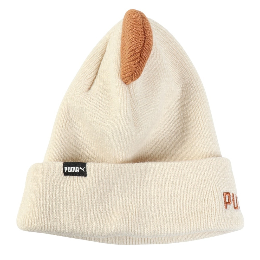 プーマ（PUMA）（キッズ）ニットキャップ ジュニア アニマル ミッド クラウン ビーニー アイボリー 02656401 ニット帽 帽子 フリーサイズ 子供 耳付き
