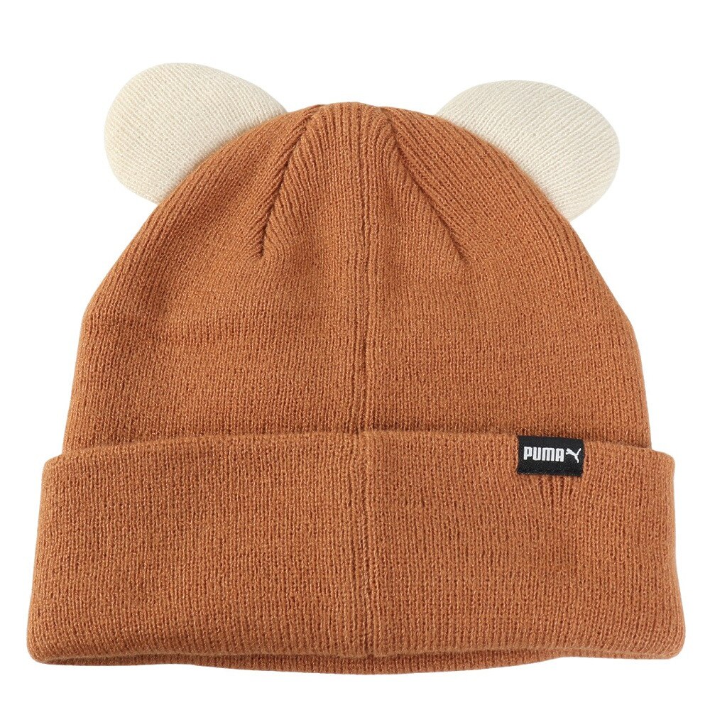 プーマ（PUMA）（キッズ）ニットキャップ ジュニア ニマル ミッド クラウン ビーニー キャメル 02656402 ニット帽 帽子 フリーサイズ 子供 耳付き