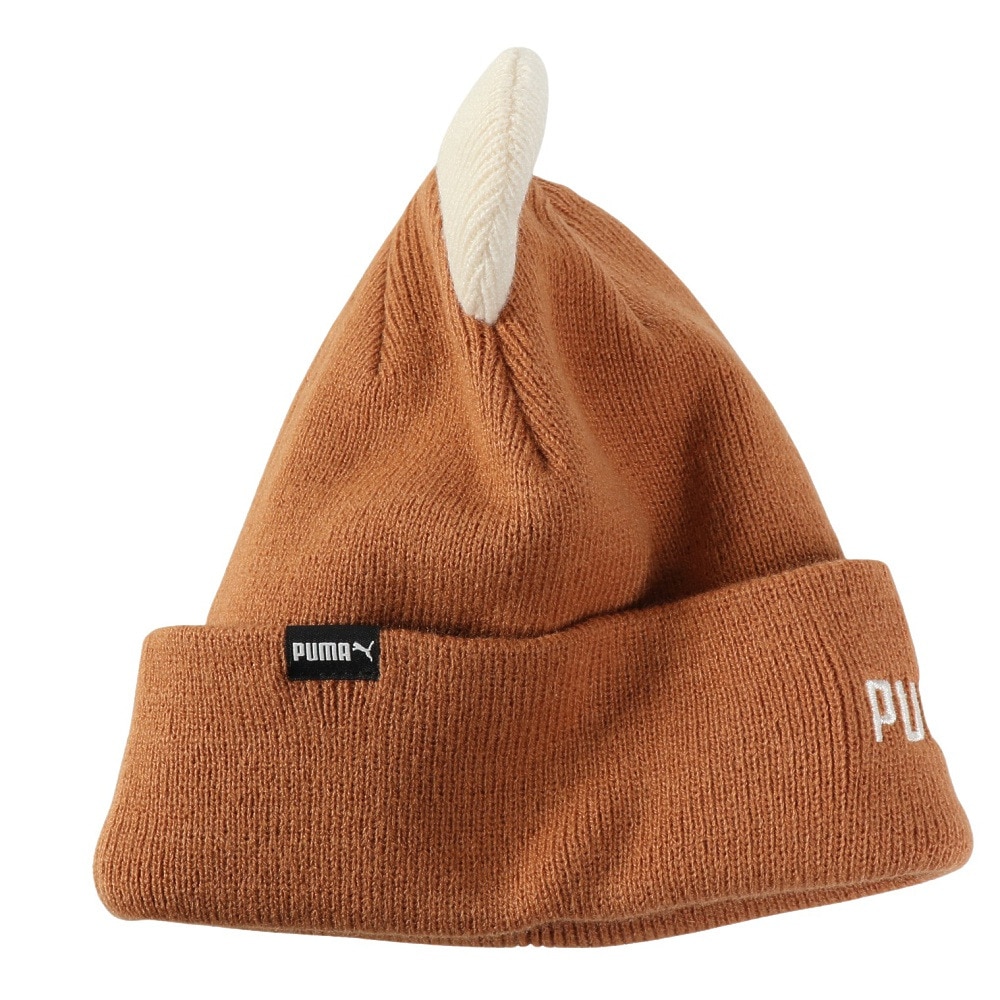 プーマ（PUMA）（キッズ）ニットキャップ ジュニア ニマル ミッド クラウン ビーニー キャメル 02656402 ニット帽 帽子 フリーサイズ 子供 耳付き
