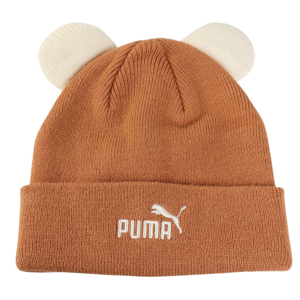 プーマ（PUMA）（キッズ）ニットキャップ ジュニア ニマル ミッド クラウン ビーニー キャメル 02656402 ニット帽 帽子 フリーサイズ 子供 耳付き