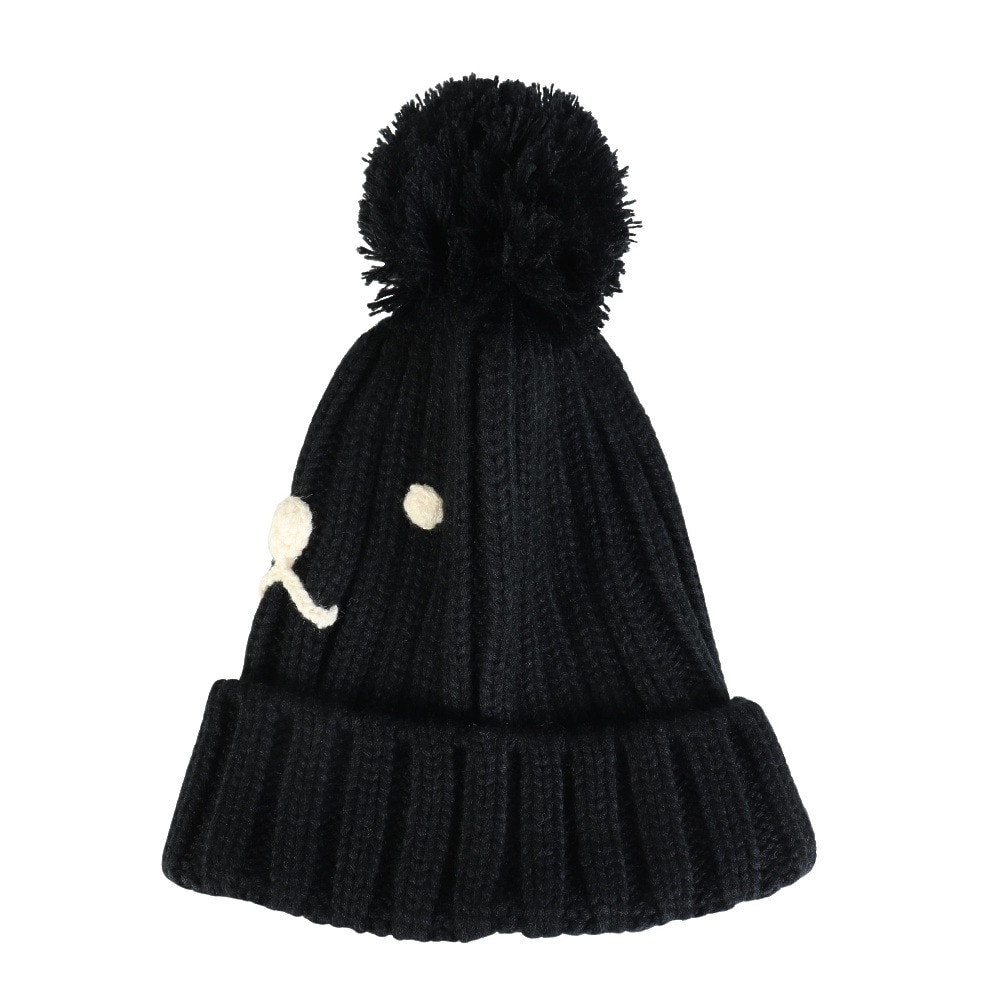 クー（Coo.）（キッズ）帽子 ジュニア ニットキャップ ポンポンカフ