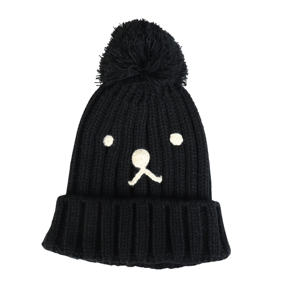 クー（Coo.）（キッズ）帽子 ジュニア ニットキャップ ポンポンカフ