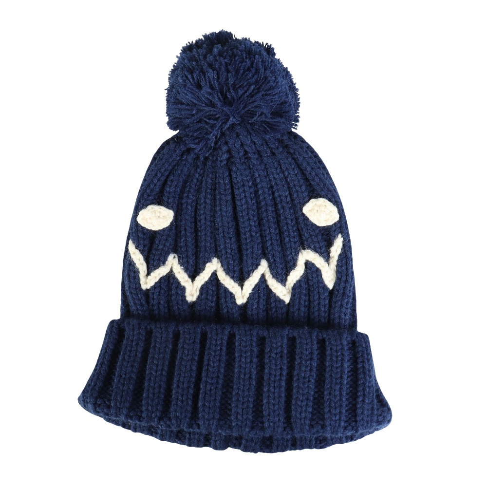 クー（Coo.）（キッズ）帽子 ジュニア ニットキャップ ポンポンカフ