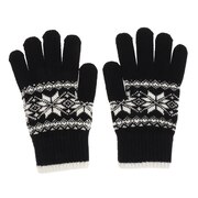 その他ブランド（OTHER BRAND）（メンズ、レディース、キッズ）手袋 防寒 ジャガード 雪柄 ニット手袋 黒 900NN1SN2747BLK