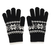 その他ブランド（OTHER BRAND）（メンズ、レディース、キッズ）手袋 防寒 ジャガード 雪柄 ニット手袋 黒 900NN1SN2747BLK