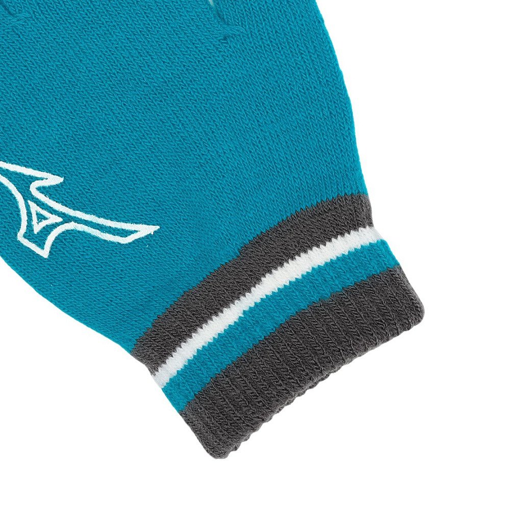 ミズノ（MIZUNO）（メンズ、レディース）手袋 ニット手袋 ターコイズ 32JYC50224 防寒 滑り止め付き