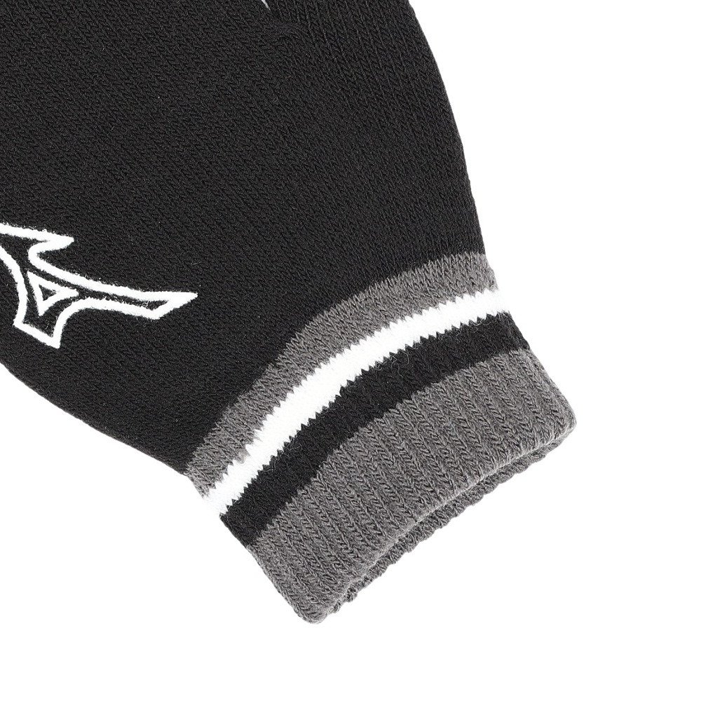 ミズノ（MIZUNO）（メンズ、レディース）手袋 ニット手袋 黒 32JYC50290 防寒 滑り止め付き