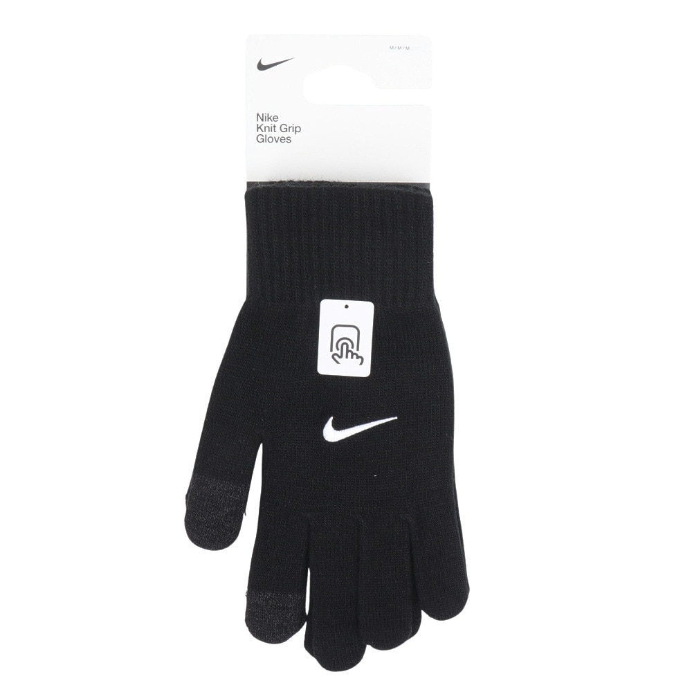 ナイキ（NIKE）（メンズ）手袋 ニット テック&グリップ グローブ 3.0 両手用 黒 S-Mサイズ CW1042-010 防寒 グリップ付き