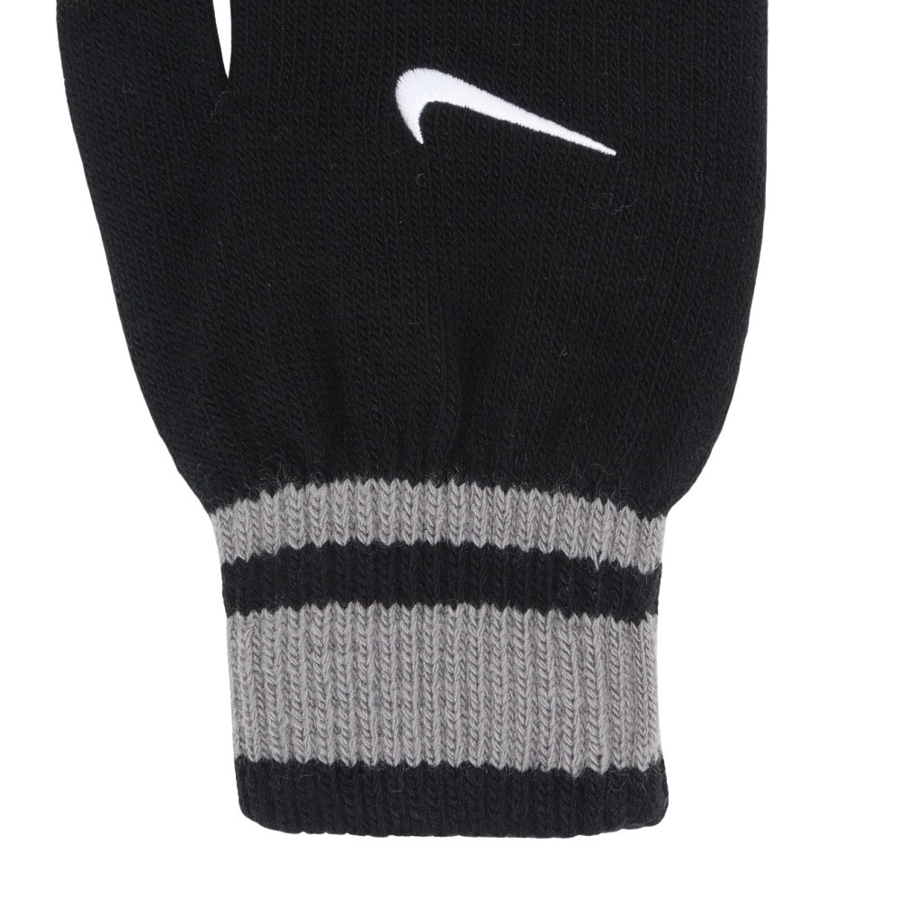 ナイキ（NIKE）（メンズ）手袋 ニット テック&グリップ グローブ グラフィック 3.0 両手用 黒×グレー S-Mサイズ CW1043-088 防寒 グリップ付き