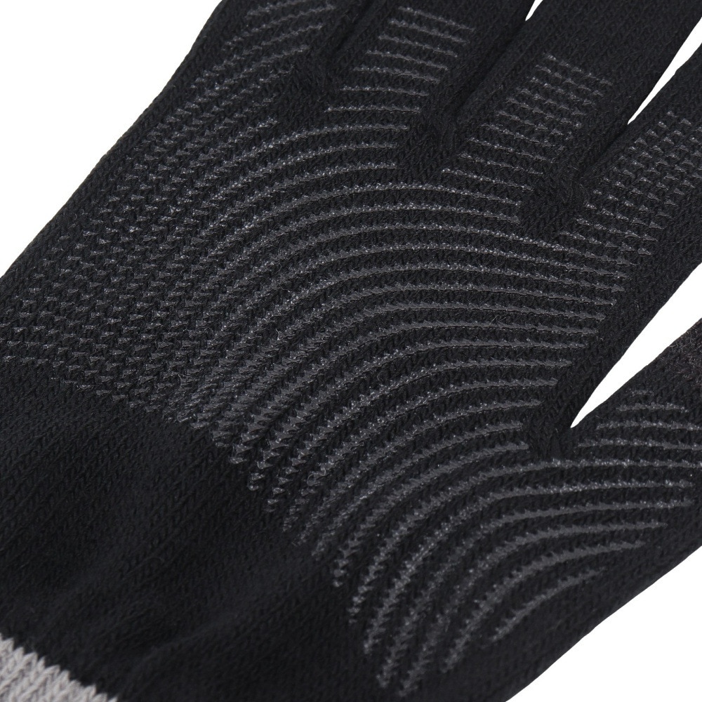ナイキ（NIKE）（メンズ）手袋 ニット テック&グリップ グローブ グラフィック 3.0 両手用 黒×グレー S-Mサイズ CW1043-088 防寒 グリップ付き