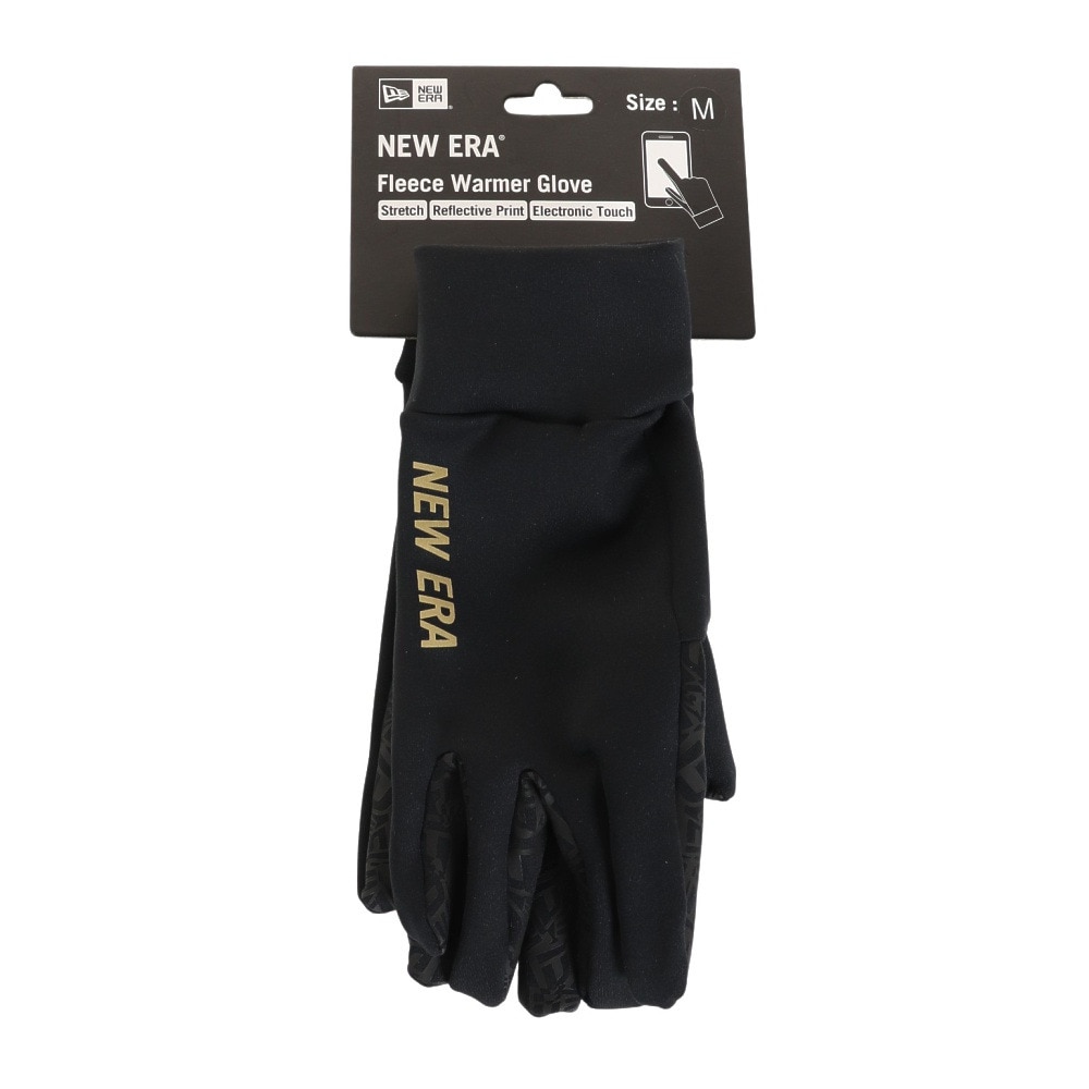 ニューエラ（NEW ERA）（メンズ）手袋 防寒 GLOVES フリース ウォーマー グローブ 黒 12541274 スマホ対応