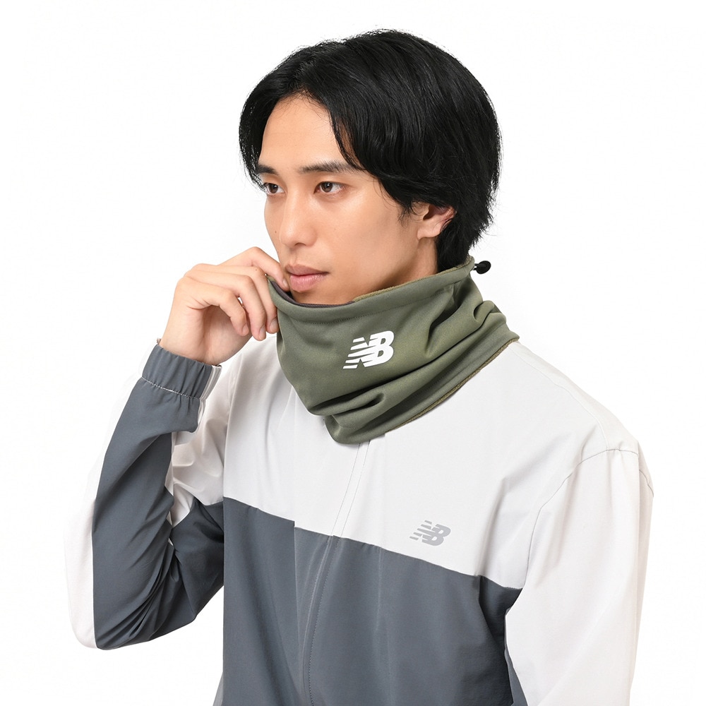 ニューバランス（new balance）（メンズ、レディース）フリースネックウォーマー 緑 グリーン LAM55703DIO 防寒小物 防寒対策 寒さ対策 あったか