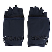 デサント（DESCENTE）（メンズ）手袋 ハーフフィンガーカバーグローブ DMAWJD97XB NV 防寒