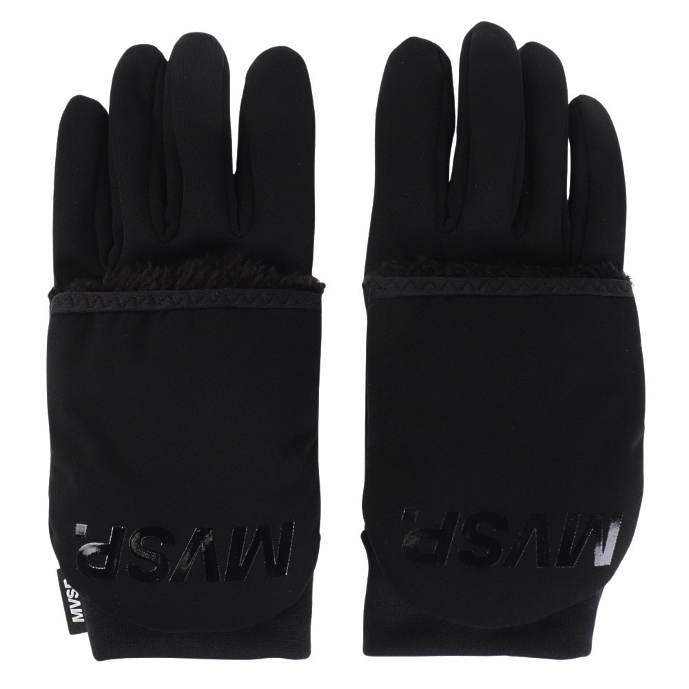 デサント（DESCENTE）（メンズ）手袋 フルフィンガーカバーグローブ DMAWJD98XB BK 防寒 防風 M-Lサイズ 滑り止め